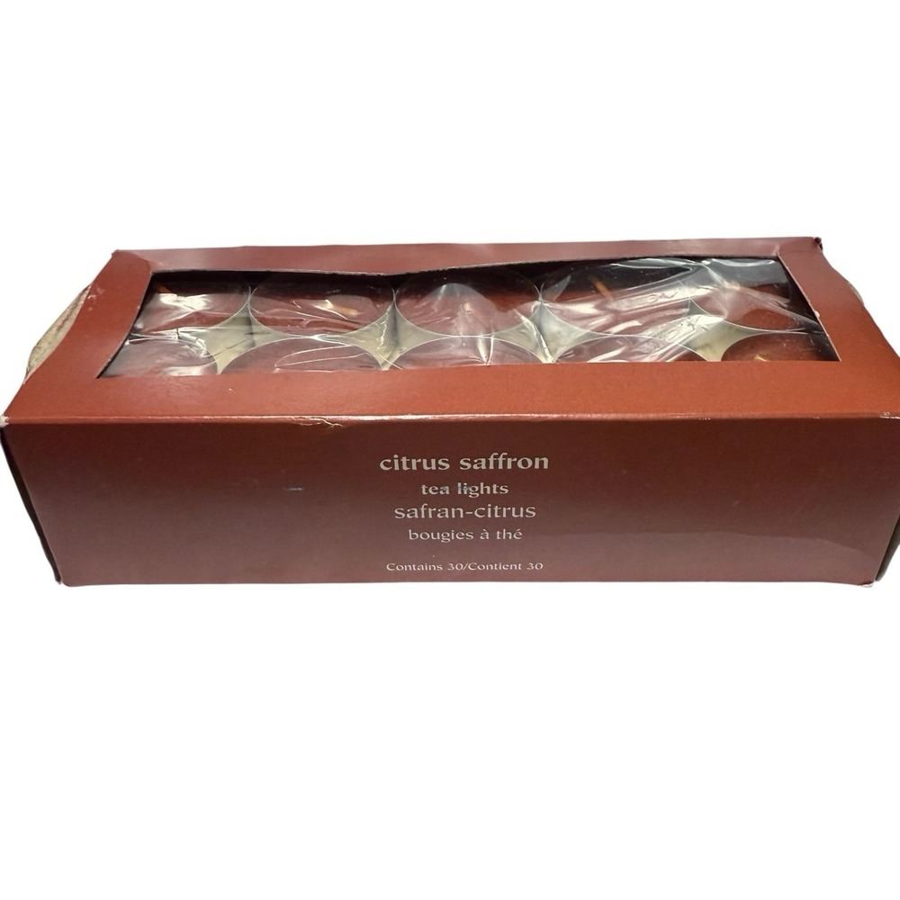 Pier 1 One‎ Imports CITRUS-SAFFRON Tea Lights Candles Rare Scent New Sealed Box